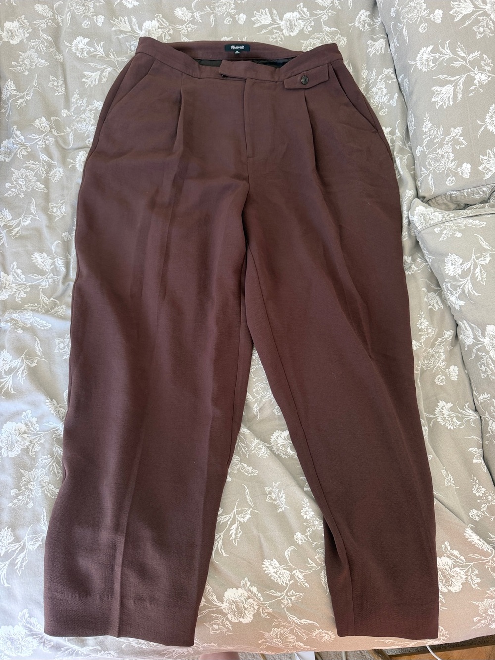 Madewell Women's Dark Brown Pleated Trousers